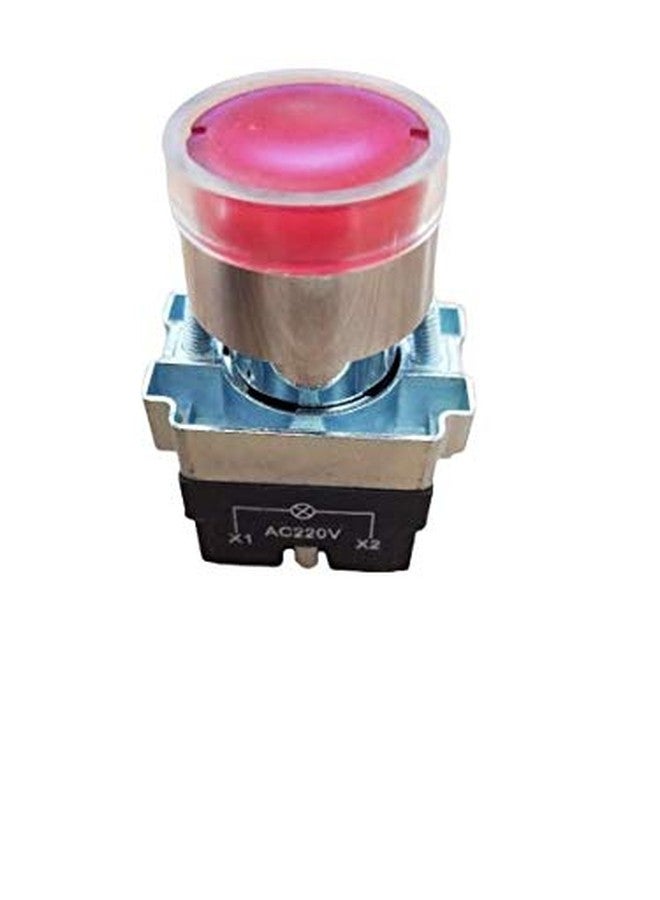 KAMCON? 22MM Momentary Illuminated Push Button Switch Red Green 1NO 1NC Metal Head X1&X2 AC 220 V (1, RED) - Image 2